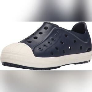 CROCS Unisex Bump It Shoes Navy Blue And White Size J 2